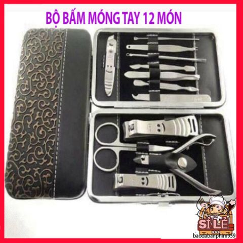 Bộ Dụng Cụ Cắt Móng Tay 12 Món Không Gỉ - Hộp Da Sang Trọng, Chăm Sóc Cá Nhân Tại Nhà, Dụng Cụ Làm Đẹp Chất Lượng Cao