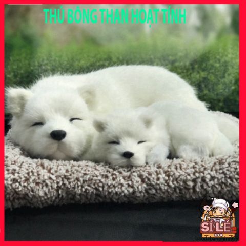 Thú Bông Khử Mùi Than Hoạt Tính Cún Trắng - Đồ Trang Trí Ô Tô Dễ Thương, Lọc Không Khí, Phụ Kiện Cho Xe Hơi Và Bàn Làm Việc