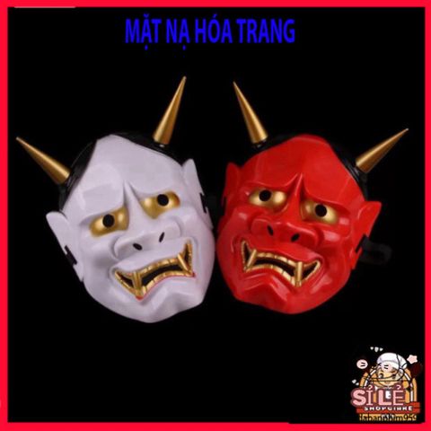Mặt Nạ Halloween Oni Noh Hannya - Mặt Nạ Nhập Vai 2 Sừng Chất Lượng Cao Cho Tiệc Hóa Trang Cosplay