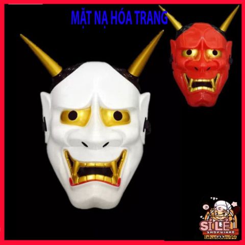 Mặt Nạ Halloween Oni Noh Hannya - Mặt Nạ Nhập Vai 2 Sừng Chất Lượng Cao Cho Tiệc Hóa Trang Cosplay