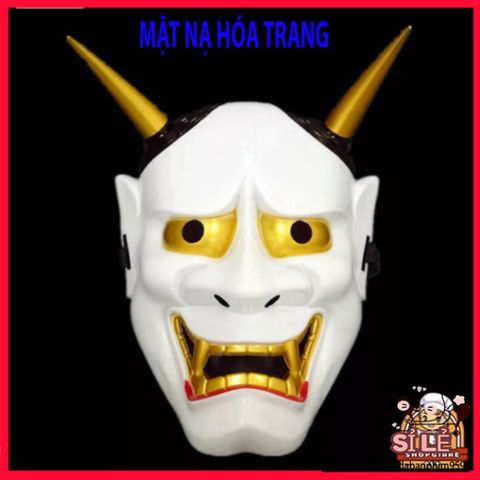 Mặt Nạ Halloween Oni Noh Hannya - Mặt Nạ Nhập Vai 2 Sừng Chất Lượng Cao Cho Tiệc Hóa Trang Cosplay