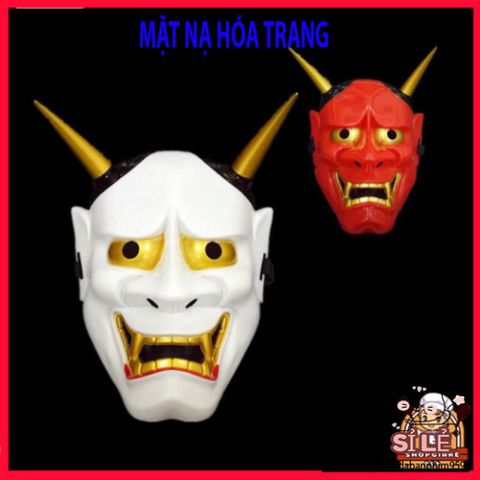 Mặt Nạ Halloween Oni Noh Hannya - Mặt Nạ Nhập Vai 2 Sừng Chất Lượng Cao Cho Tiệc Hóa Trang Cosplay