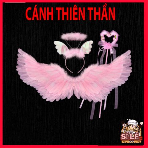 Bộ Cánh Cosplay Thiên Thần cho Trẻ Em - Kèm Đũa Phép & Băng Đô Hóa Trang - Lý Tưởng cho Halloween & Tiệc Hóa Trang