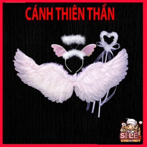 Bộ Cánh Cosplay Thiên Thần cho Trẻ Em - Kèm Đũa Phép & Băng Đô Hóa Trang - Lý Tưởng cho Halloween & Tiệc Hóa Trang