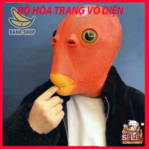 Mặt Nạ Cosplay Đầu Cá Xanh Silicon Đa Màu - Thích Hợp Cho Halloween Và Lễ Hội Hóa Trang Ếch Xanh Hacker