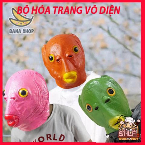 Mặt Nạ Cosplay Đầu Cá Xanh Silicon Đa Màu - Thích Hợp Cho Halloween Và Lễ Hội Hóa Trang Ếch Xanh Hacker