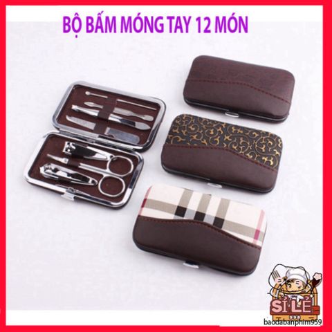 Bộ sản phẩm chăm sóc móng tay 12 món chuyên nghiệp - Dụng cụ cắt, dũa, và làm đẹp tiện lợi cho phái đẹp tại nhà