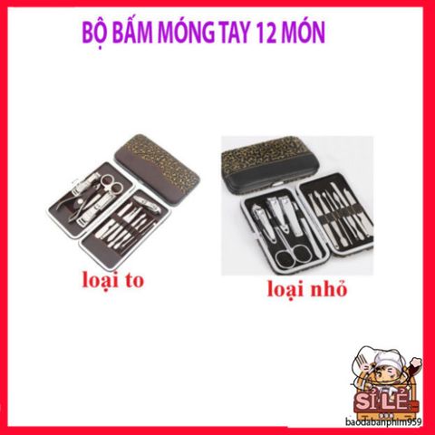 Bộ sản phẩm chăm sóc móng tay 12 món chuyên nghiệp - Dụng cụ cắt, dũa, và làm đẹp tiện lợi cho phái đẹp tại nhà