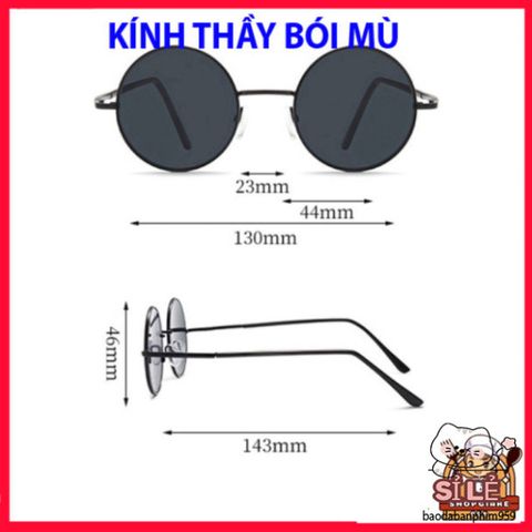 Kính Râm Thời Trang Gọng Tròn Nhỏ - Kính Mát Phong Cách Thày Bói Mù Cho Nam Nữ, Kính Đi Biển, Đi Chơi