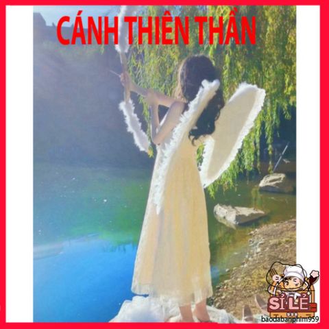 Cánh Thiên Thần Trắng Cosplay - Phụ Kiện Halloween và Tiệc Tùng Với Lông Vũ Cho Người Lớn và Trẻ Em, Đủ Màu Sắc Trang Trí