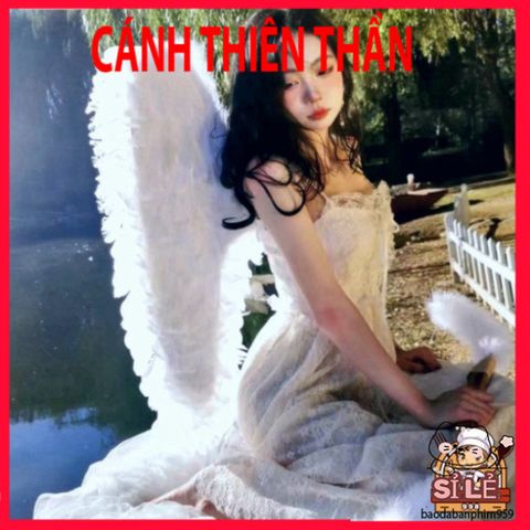 Cánh Thiên Thần Trắng Cosplay - Phụ Kiện Halloween và Tiệc Tùng Với Lông Vũ Cho Người Lớn và Trẻ Em, Đủ Màu Sắc Trang Trí