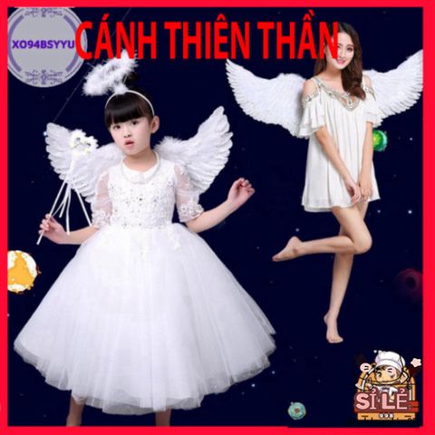 Cánh Lông Vũ Trẻ Em Đẹp - Đồ Trang Trí Tiệc Giáng Sinh, Hóa Trang, Chất Liệu An Toàn, Dễ Đeo với Dây Đai Thoải Mái
