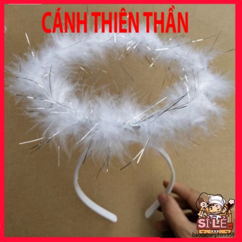 Bộ Băng Đô Cánh Thiên Thần Lông Vũ Trắng - Phụ Kiện Cosplay Đáng Yêu Cho Bé Trong Các Dịp Lễ Hội, Chụp Hình, Biểu Diễn