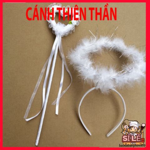 Bộ Băng Đô Cánh Thiên Thần Lông Vũ Trắng - Phụ Kiện Cosplay Đáng Yêu Cho Bé Trong Các Dịp Lễ Hội, Chụp Hình, Biểu Diễn
