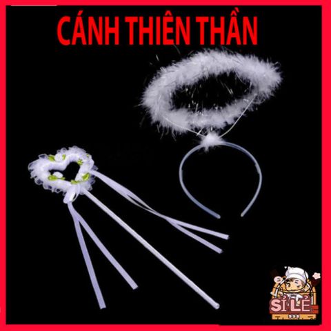 Bộ Băng Đô Cánh Thiên Thần Lông Vũ Trắng - Phụ Kiện Cosplay Đáng Yêu Cho Bé Trong Các Dịp Lễ Hội, Chụp Hình, Biểu Diễn