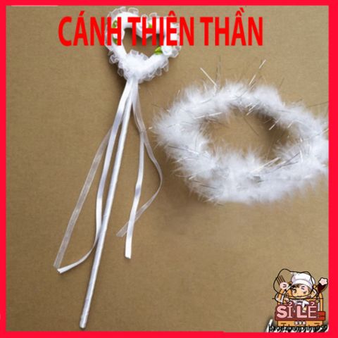 Bộ Băng Đô Cánh Thiên Thần Lông Vũ Trắng - Phụ Kiện Cosplay Đáng Yêu Cho Bé Trong Các Dịp Lễ Hội, Chụp Hình, Biểu Diễn