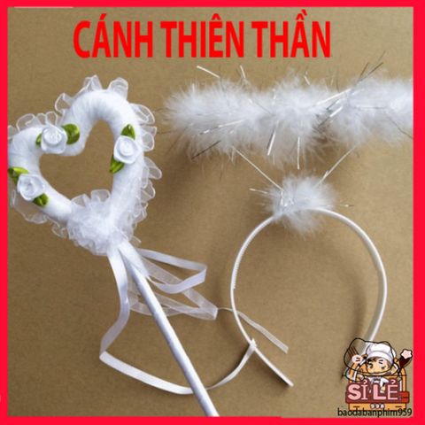 Bộ Băng Đô Cánh Thiên Thần Lông Vũ Trắng - Phụ Kiện Cosplay Đáng Yêu Cho Bé Trong Các Dịp Lễ Hội, Chụp Hình, Biểu Diễn