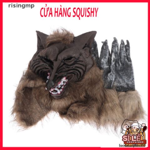 Mặt Nạ Sói Halloween Độc Đáo Kèm Găng Tay - Phụ Kiện Hoá Trang Tuyệt Vời Cho Tiệc Tùng và Lễ Hội