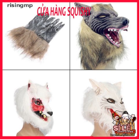 Mặt Nạ Sói Halloween Độc Đáo Kèm Găng Tay - Phụ Kiện Hoá Trang Tuyệt Vời Cho Tiệc Tùng và Lễ Hội