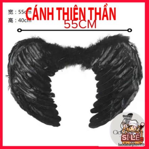 Cánh Cục Cưng Ma Quái - Phụ Kiện Cosplay Thời Trang Lông Vũ Đen & Trắng Cho Halloween, Biểu Diễn, Tiệc Hóa Trang