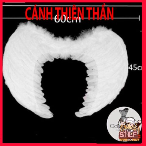 Cánh Cục Cưng Ma Quái - Phụ Kiện Cosplay Thời Trang Lông Vũ Đen & Trắng Cho Halloween, Biểu Diễn, Tiệc Hóa Trang