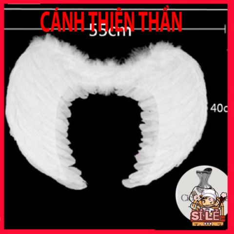 Cánh Cục Cưng Ma Quái - Phụ Kiện Cosplay Thời Trang Lông Vũ Đen & Trắng Cho Halloween, Biểu Diễn, Tiệc Hóa Trang