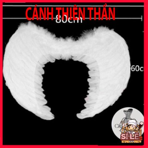 Cánh Cục Cưng Ma Quái - Phụ Kiện Cosplay Thời Trang Lông Vũ Đen & Trắng Cho Halloween, Biểu Diễn, Tiệc Hóa Trang