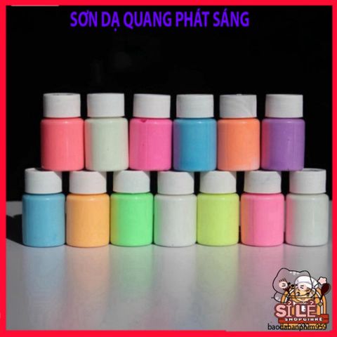 Sơn Dạ Quang 20ml [8 Màu] An Toàn, Phát Sáng Mạnh Mẽ Cho Nghệ Thuật và Trang Trí, Dễ Sử Dụng, Không Độc Hại