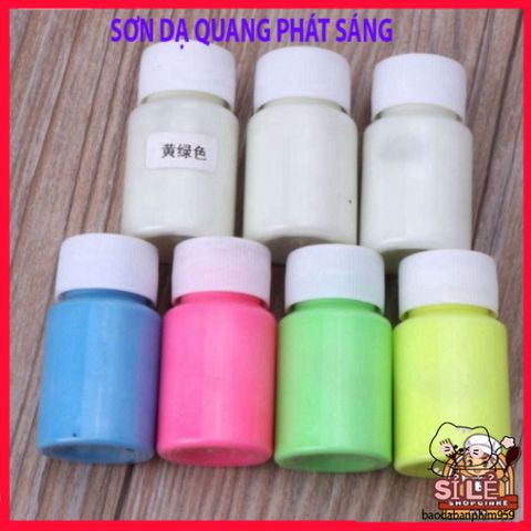 Sơn Dạ Quang 20ml [8 Màu] An Toàn, Phát Sáng Mạnh Mẽ Cho Nghệ Thuật và Trang Trí, Dễ Sử Dụng, Không Độc Hại