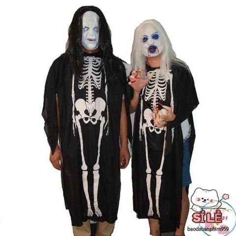 Bộ Đồ Hóa Trang Halloween Xương Người và Mặt Nạ Đầu Lâu Ma Quái - Trang Phục Dành Cho Tiệc Hóa Trang, Ngày Halloween