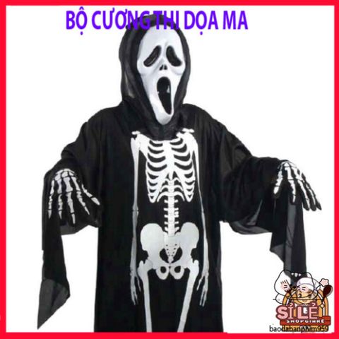 Bộ Đồ Hóa Trang Halloween Xương Người và Mặt Nạ Đầu Lâu Ma Quái - Trang Phục Dành Cho Tiệc Hóa Trang, Ngày Halloween