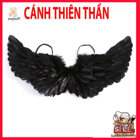 Bộ Cánh Cục Cưng Trắng Đen Lông Vũ - Trang Phục Cosplay Độc Đáo Cho Người Lớn & Trẻ Em, Quà Sinh Nhật Sáng Tạo