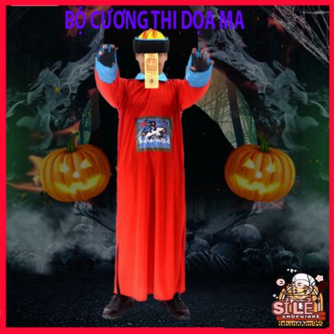 Bộ Đồ Hóa Trang Halloween - Trang Phục Cương Thi, Thầy Pháp, Diêm Vương cho Trẻ Em - Thiết Kế Huyền Bí và Độc Đáo