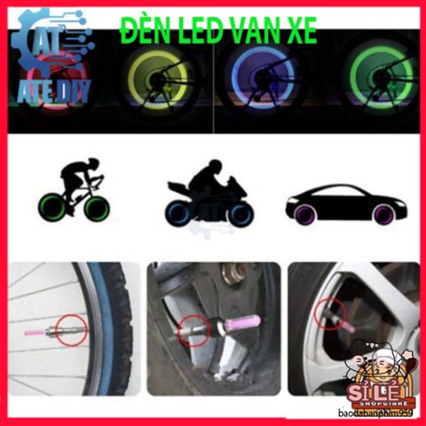 Đèn LED Neon Gắn Bánh Xe Đạp và Xe Máy - Đèn Phát Sáng Nắp Van An Toàn và Thú Vị cho Chuyến Đi Ban Đêm