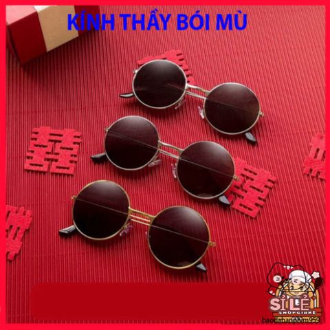 Kính Thầy Tướng Đen Nobita D182 - Kính Mắt Tròn Thời Trang Độc Đáo Cho Nam Nữ, Bảo Vệ UV, Phong Cách Sành Điệu