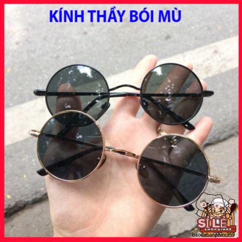 Kính Râm Gojo Satoru Mẫu Tròn Phong Cách Nam Nữ - Thần Thái Thầy Bói Mù Nobita Chất Lượng Cao, Bảo Vệ UV400