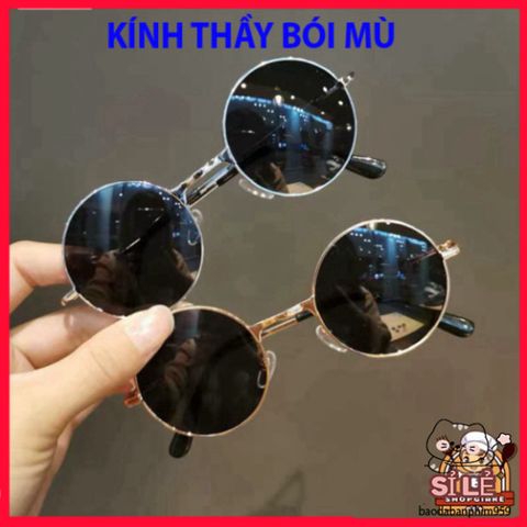 Kính Râm Gojo Satoru Mẫu Tròn Phong Cách Nam Nữ - Thần Thái Thầy Bói Mù Nobita Chất Lượng Cao, Bảo Vệ UV400