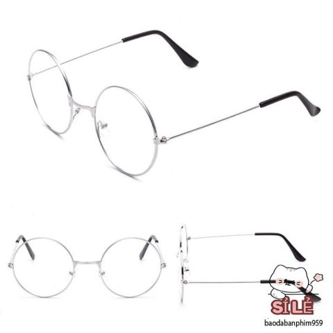 Kính tròn Nobita màu bạc - Phụ kiện thời trang cho học sinh sinh viên, phong cách năng động và hiện đại, bảo vệ mắt hiệu quả.