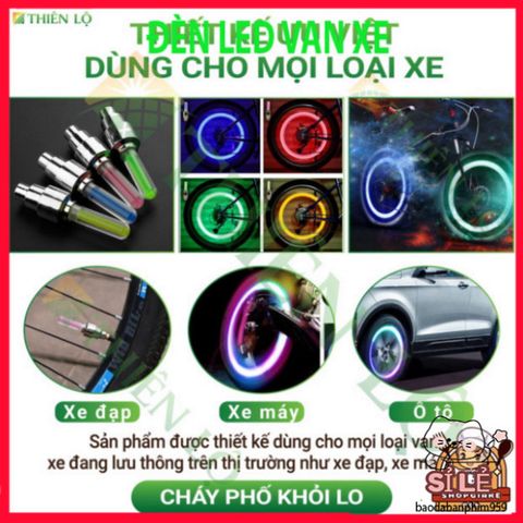 Set 2 Đèn LED Van Bánh Xe Ô Tô Xe Máy Đạp Thông Minh Từ Thiên Lộ - Chiếu Sáng Đẹp Mắt, Nhiều Màu Sắc Tùy Chọn, Dễ Dàng Lắp Đặt