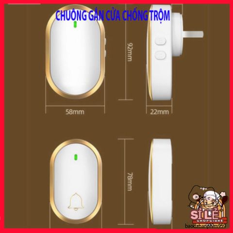 Chuông Cửa Không Dây Thông Minh - Chống Thấm Nước, Phạm Vi 300m, Âm Thanh Tùy Chọn, Tiện Ích Bảo Vệ Gia Đình