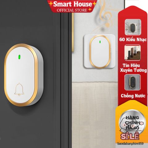 Chuông Cửa Không Dây Thông Minh - Chống Thấm Nước, Phạm Vi 300m, Âm Thanh Tùy Chọn, Tiện Ích Bảo Vệ Gia Đình