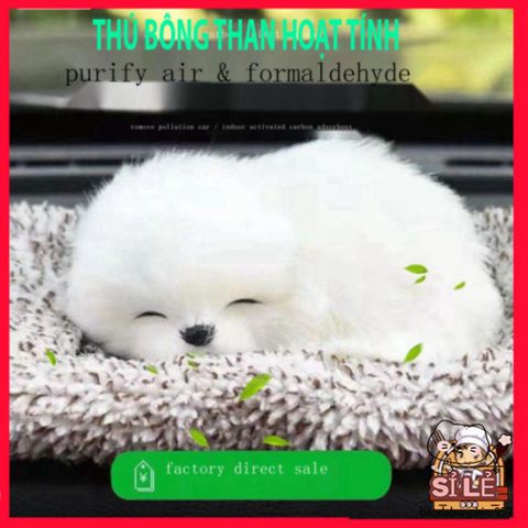 Phụ Kiện Trang Trí Xe Hơi Hình Chú Chó Dễ Thương - Gấu Bông Than Tre Hoạt Tính - Đồ Chơi Giáo Dục Cho Trẻ Em