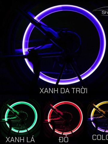 Bộ Nắp Van Đèn LED Gắn Van Ô Tô, Xe Máy, Xe Đạp - Phụ Kiện Chiếu Sáng Nhiều Màu Sắc Tạo Hiệu Ứng Ấn Tượng Khi Di Chuyển Ban Đêm