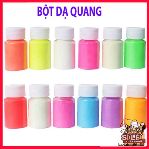Bột Dạ Quang Nhuộm Resin Phát Sáng - 12 Màu Sắc Rực Rỡ Cho Trang Sức, Nghệ Thuật & Nail - 20g Hũ Tỏa Sáng Trong Đêm