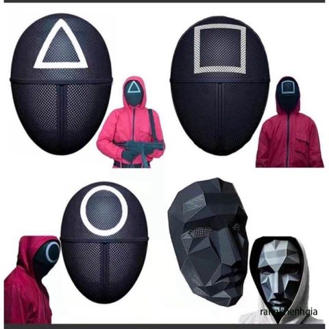 Mặt Nạ Lính Gác Trò Chơi Con Mực - Squid Game Cosplay Độc Đáo, Phụ Kiện Halloween Hot cho Trẻ Em và Người Lớn