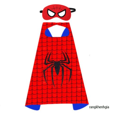 Áo Choàng Siêu Nhân Kèm Mặt Nạ - Trang Phục Hóa Trang Trẻ Em, Siêu Anh Hùng Người Nhện, Iron Man, Hulk, Captain America, Thor