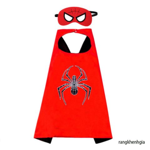 Áo Choàng Siêu Nhân Kèm Mặt Nạ - Trang Phục Hóa Trang Trẻ Em, Siêu Anh Hùng Người Nhện, Iron Man, Hulk, Captain America, Thor