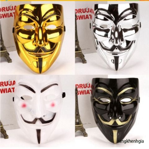 Mặt Nạ Hacker Anonymous Siêu Ngầu - Phụ Kiện Hóa Trang Cosplay Độc Đáo (Vàng, Bạc, Đen, Trắng) cho Tiệc Tùng và Sự Kiện