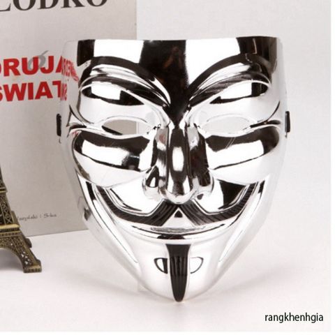 Mặt Nạ Hacker Anonymous Siêu Ngầu - Phụ Kiện Hóa Trang Cosplay Độc Đáo (Vàng, Bạc, Đen, Trắng) cho Tiệc Tùng và Sự Kiện