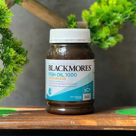 Viên uống dầu cá Blackmores 1000mg - Hỗ trợ sức khỏe tim mạch, mắt, não bộ, omega-3, 200 viên bổ sung dinh dưỡng